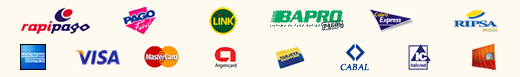 CUP&Oacute;N DE PAGO (Rapi Pago, Pago F&aacute;cil, Cobro Express, Ripsa, Bapro Pagos) TARJETA DE CR&Eacute;DITO (Visa, Mastercard, Argencard, American Express, Cabal, Tarjeta Naranja, Cabal) COBRO A DOMICILIO (solo en Rosario, Trimestral o Semestral)